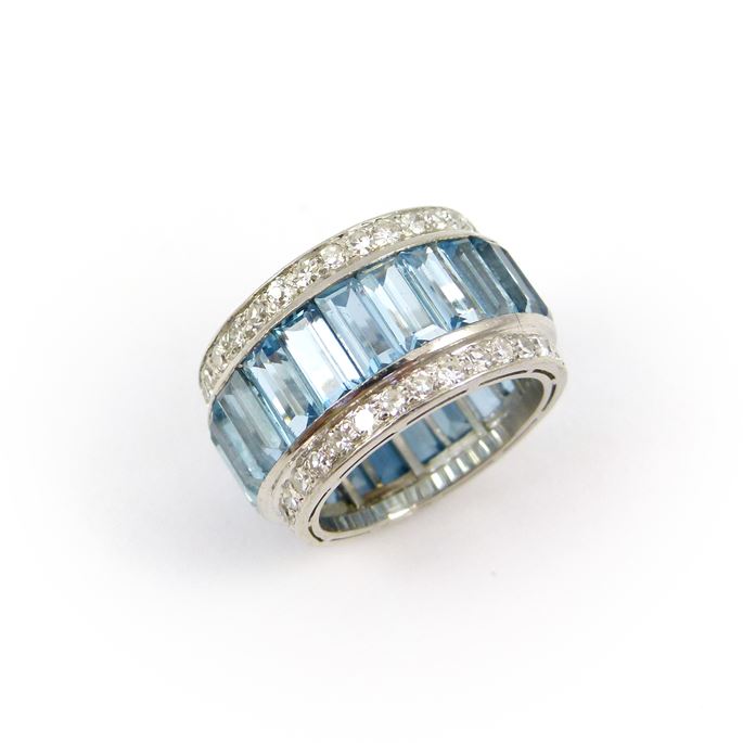   Cartier - Aquamarine and diamond band ring | MasterArt